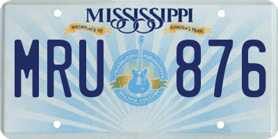 MS license plate MRU876