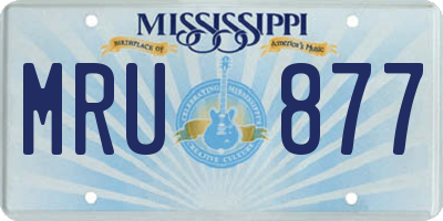 MS license plate MRU877