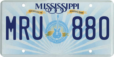 MS license plate MRU880