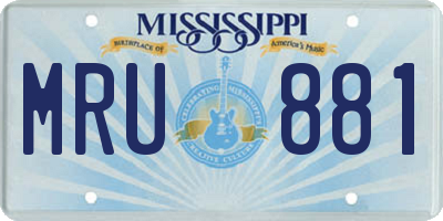MS license plate MRU881