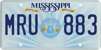 MS license plate MRU883