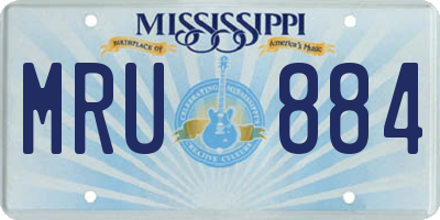 MS license plate MRU884
