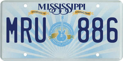MS license plate MRU886