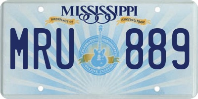 MS license plate MRU889
