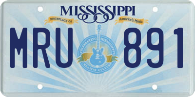 MS license plate MRU891