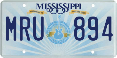 MS license plate MRU894