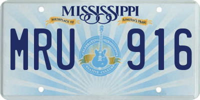 MS license plate MRU916