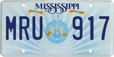 MS license plate MRU917