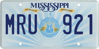 MS license plate MRU921