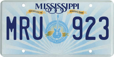 MS license plate MRU923