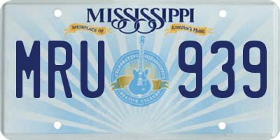 MS license plate MRU939
