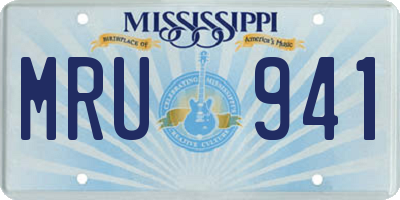 MS license plate MRU941