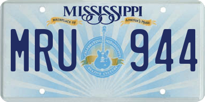 MS license plate MRU944