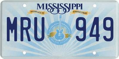 MS license plate MRU949