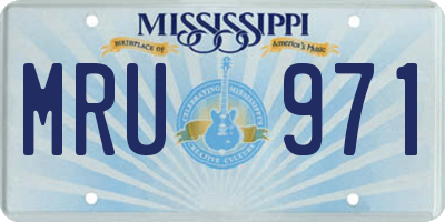 MS license plate MRU971