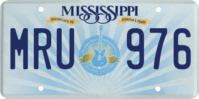 MS license plate MRU976