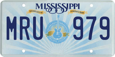 MS license plate MRU979