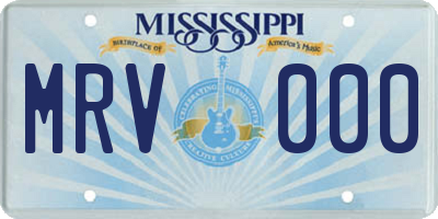 MS license plate MRV000