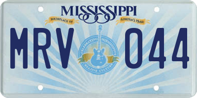 MS license plate MRV044