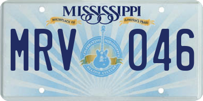 MS license plate MRV046