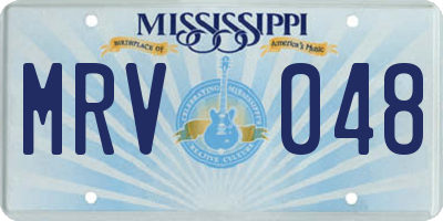 MS license plate MRV048