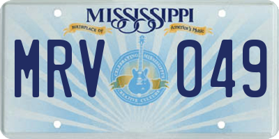 MS license plate MRV049