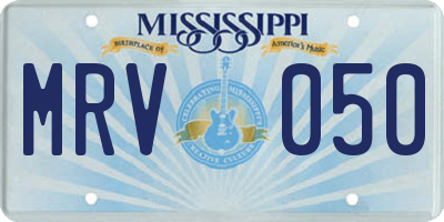 MS license plate MRV050