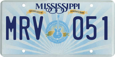 MS license plate MRV051