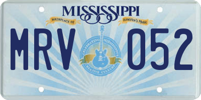 MS license plate MRV052