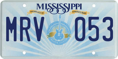 MS license plate MRV053