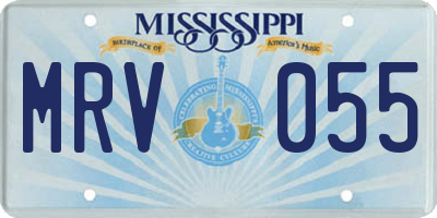 MS license plate MRV055