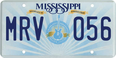 MS license plate MRV056