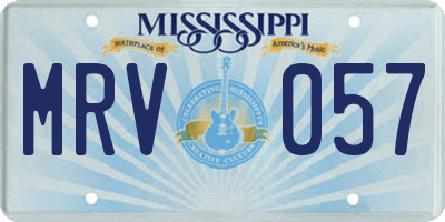 MS license plate MRV057