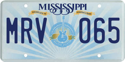 MS license plate MRV065
