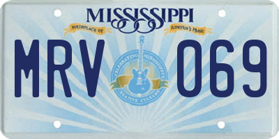 MS license plate MRV069