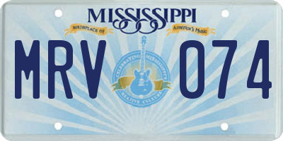 MS license plate MRV074