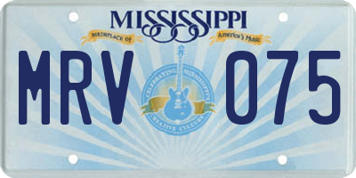 MS license plate MRV075