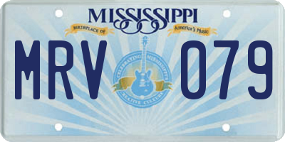 MS license plate MRV079