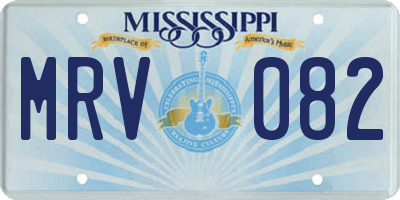 MS license plate MRV082