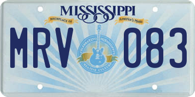 MS license plate MRV083
