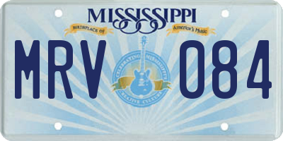 MS license plate MRV084