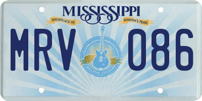 MS license plate MRV086