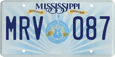 MS license plate MRV087
