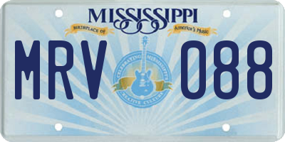 MS license plate MRV088