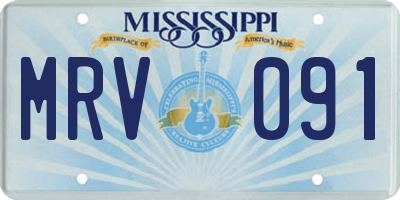 MS license plate MRV091