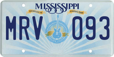 MS license plate MRV093