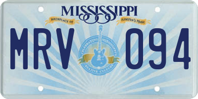 MS license plate MRV094