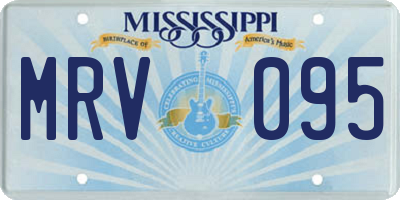 MS license plate MRV095