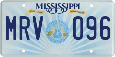 MS license plate MRV096