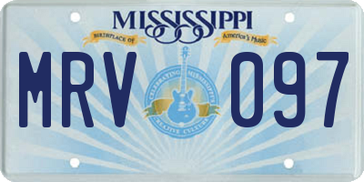 MS license plate MRV097